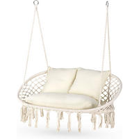 HÄNGESESSEL für 2 Personen 130/75/37 cm, bis 200 kg - Beige, Textil/Metall (130/37/75cm) - Outtec