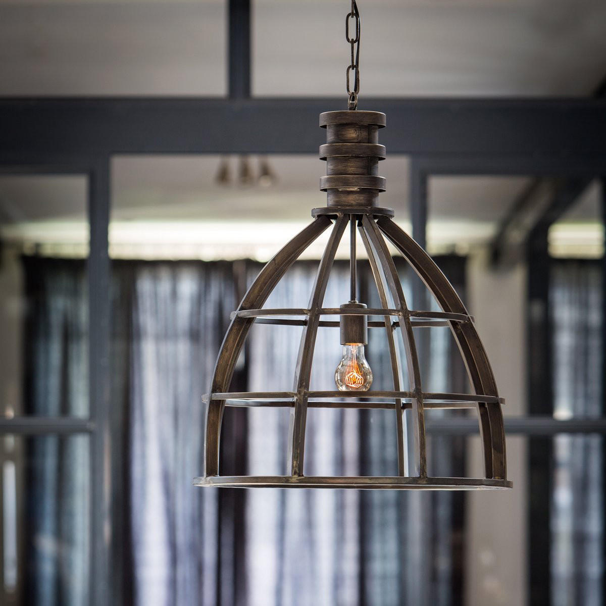 HÄNGELEUCHTE RUDO Ø53x63,5 cm, Metall, Schwarz - Schwarz, Metall (53/53/63.5cm) - Light & Living