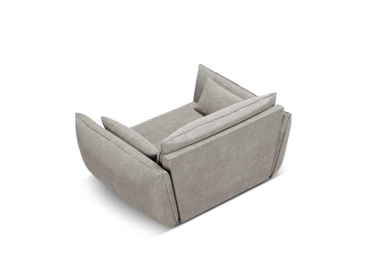 SESSEL Kaelle aus Chenille-Stoff hellgrau - Hellgrau, Textil (100/85/128cm) - Micadoni