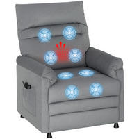 MASSAGESESSEL DE-06438 mit Liegefunktion, 150° neigbar & Wärme, leiser Motor Grau - Grau, Metall (82/106/99cm) - ComfortXL