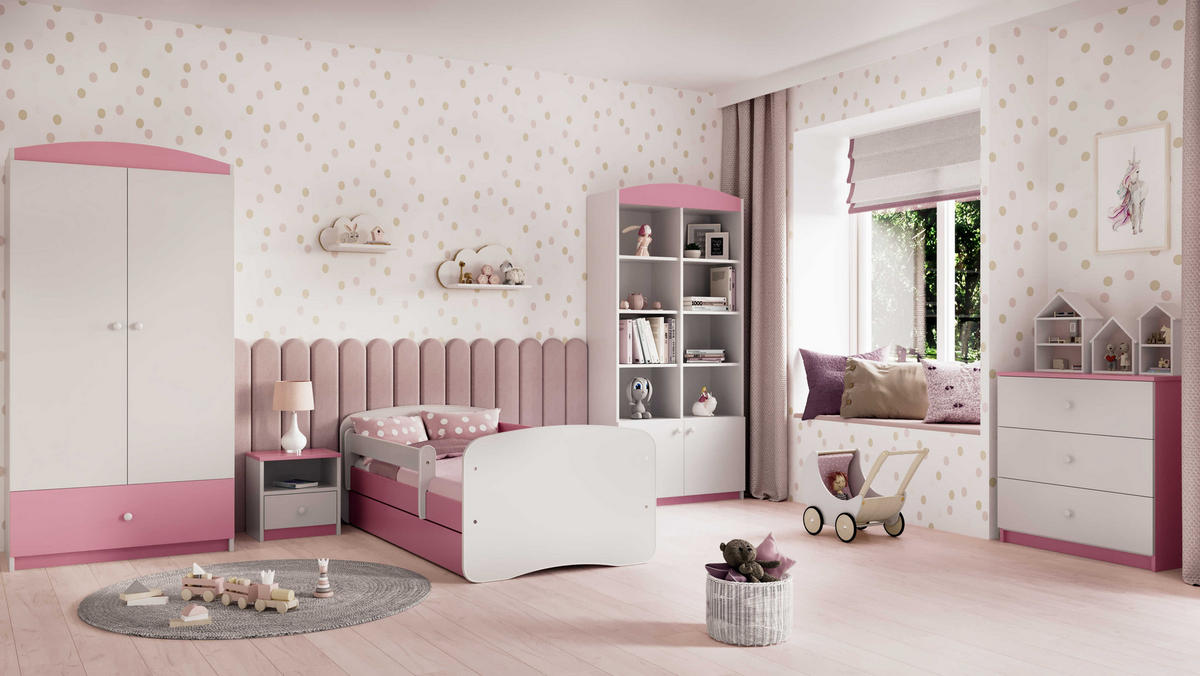 KINDERKLEIDERSCHRANK Basic - Hellrosa, Holzwerkstoff (90/175/52cm) - RAUMHIRSCH FURNITURE