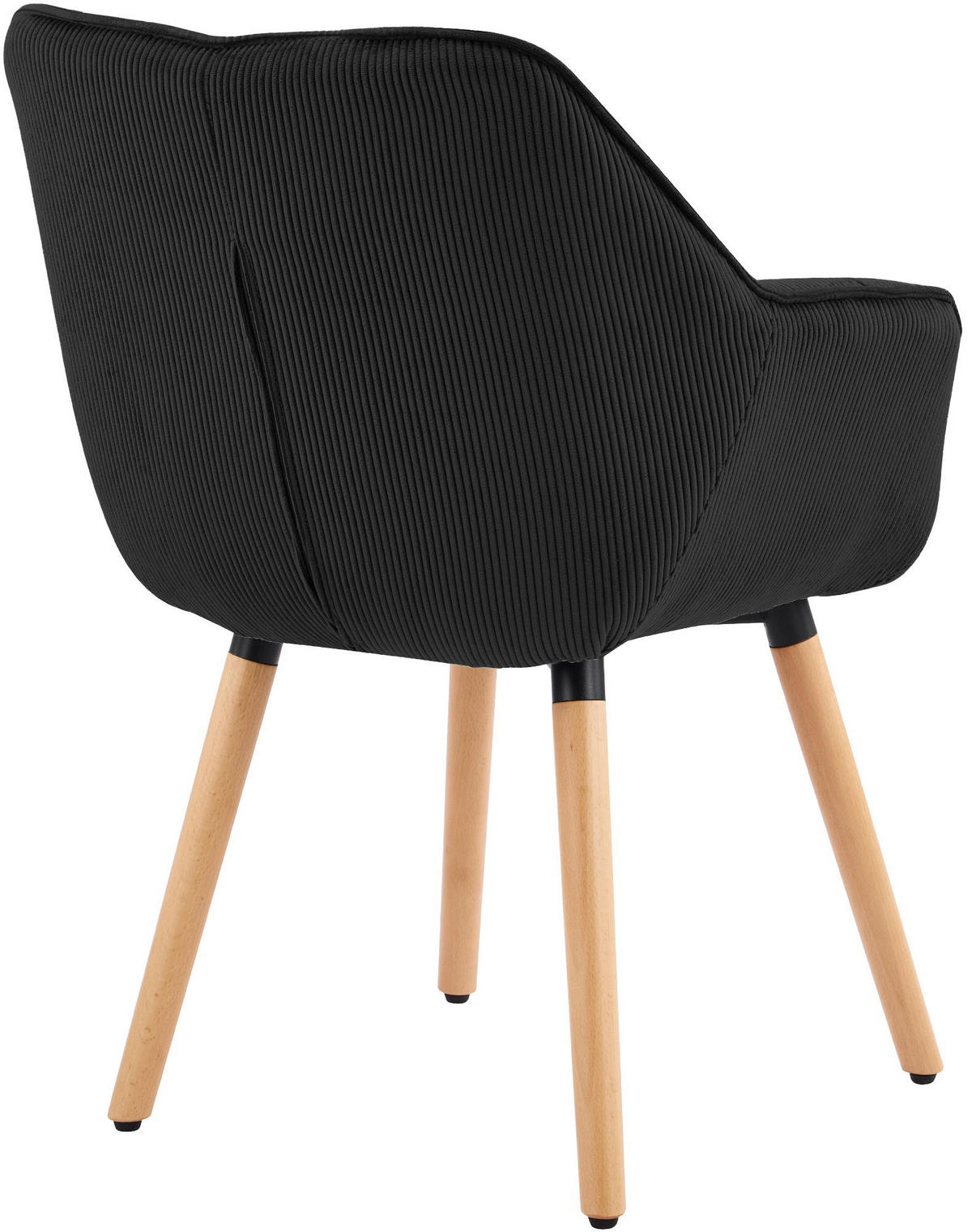 ARMLEHNENSTUHL Cord Schwarz - Schwarz, Holz/Textil (63/82/60cm) - CLP