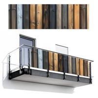 BALKON-SICHTSCHUTZ Holz - Dielen - Gemischt - Teakfarben, Kunststoff (300/95cm) - MuchoWow