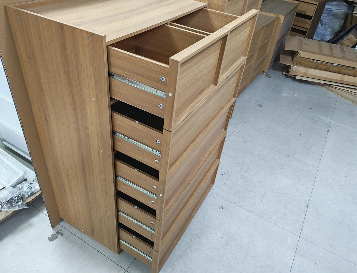 KOMMODE 80/127/48 cm Eichefarben aus MDF und Spanplatte mit 6 Schubladen - Nussbaumfarben, Holzwerkstoff (48/127/80cm) - OKMYHOME