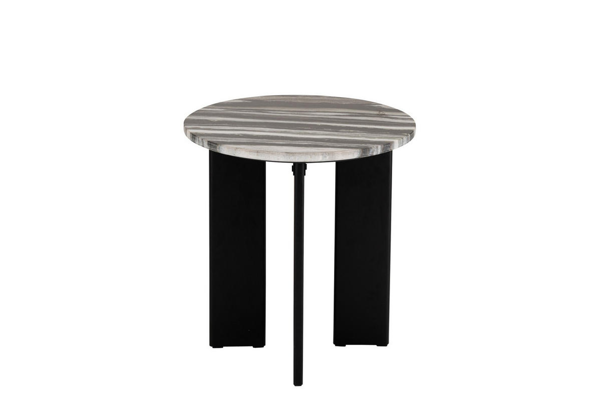 BEISTELLTISCH MATHILDE MARMOR - Schwarz/Weiß, Stein (50/50/50cm) - J-Line