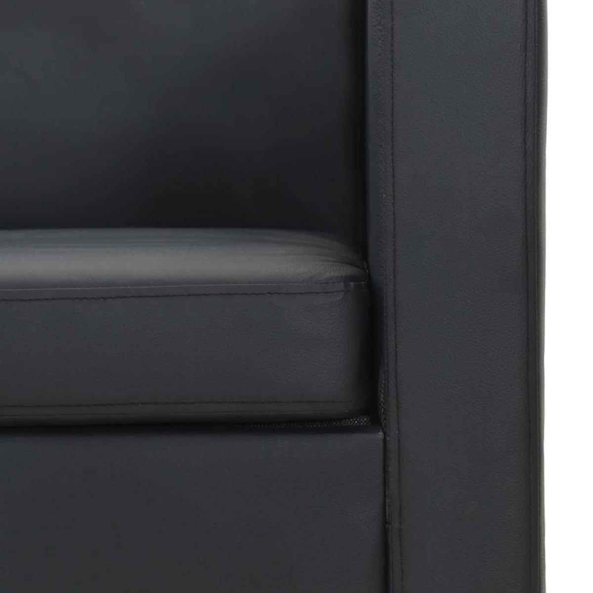 2-SITZER-SOFA mit 2 Kissen, 120/62,5/63 cm, aus Kunstleder, Schwarz - Schwarz, Leder (120/63/62.5cm) - vidaXL