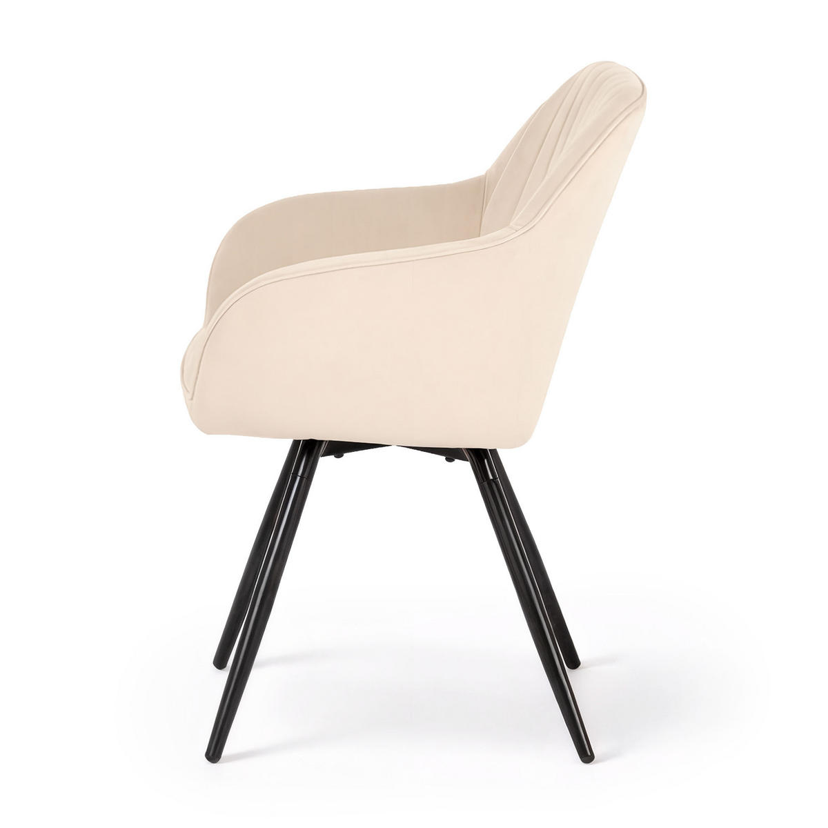 DREHSTUHL 4er-SET Beige, Schwarz 55/83/58 - Beige/Schwarz, Textil (55/83/58cm) - RAUMHIRSCH FURNITURE