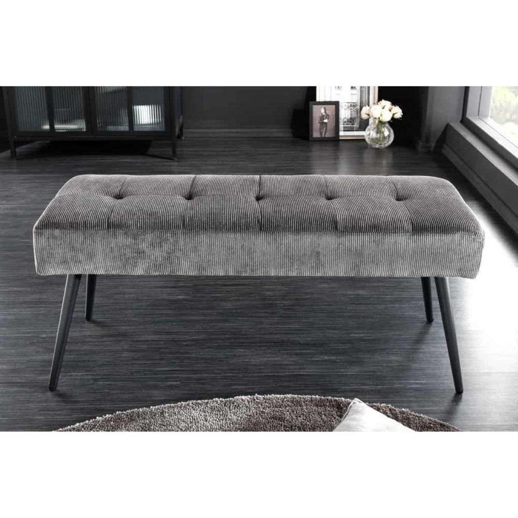 Thumbnail - riess-ambiente Sitzbank, Dunkelgrau, Textil, Textil, Rechteckig, 100x45x35 cm, Esszimmer, Bänke, Sitzbänke