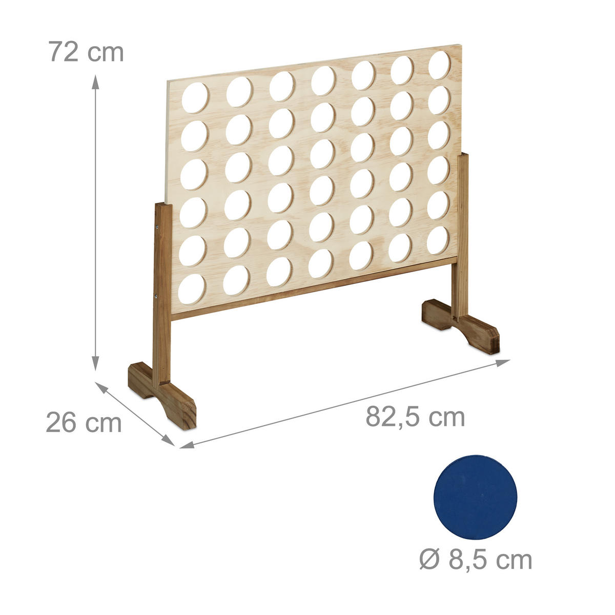 VIER Gewinnt - Multicolor, Holz (82.5/72/26cm) - Relaxdays