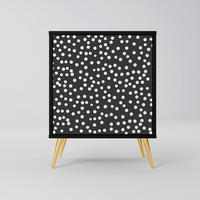 SIDEBOARD BLINDING LIGHTS, Schwarz, 57,5x42x75,5 cm, Goldfarbene Metallfüße - Goldfarben/Multicolor, Holzwerkstoff/Metall (57.5/75.5/42cm) - SpaceRebels