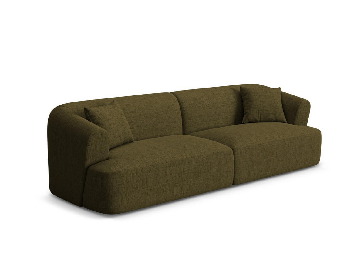 MODULARES-SOFA Campi aus strukturiertem Stoff grün 4 Sitzplätze - Grün, Textil (90/70/255cm) - Cosmopolitan Design