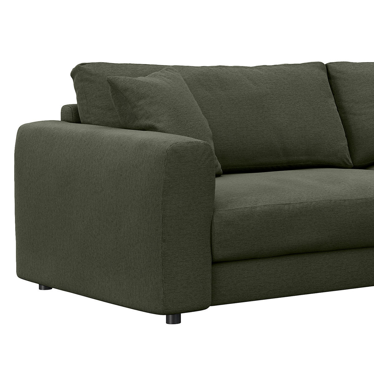 ECKSOFA mit Longchair - Schwarz/Grau, Kunststoff/Textil (238/183cm) - home24