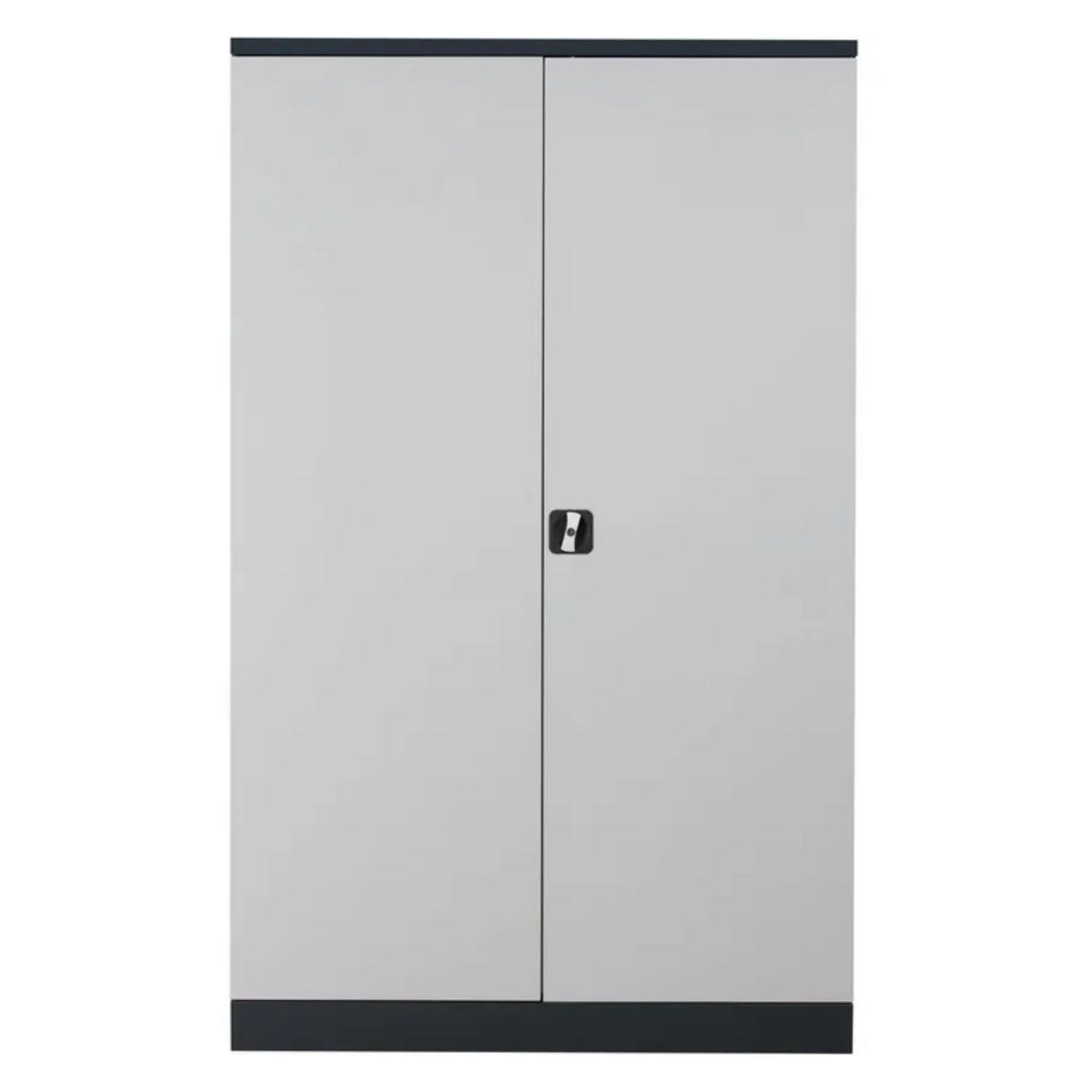 STAHLSCHRANK Bee mit 5 lackierten Fachböden 195x92x50 cm Korpusfarbe Anthrazit Frontfarbe Lichtgrau - Hellgrau, Metall (92/195/50cm)
