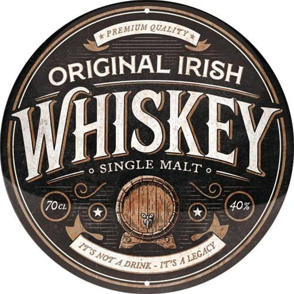 BLECHSCHILD 35 cm Rund Original Irish Whiskey - Multicolor, Metall (35/35/0.2cm) - Nostalgic-Art