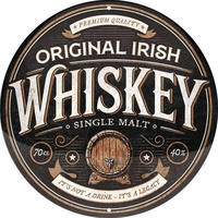 BLECHSCHILD 35 cm Rund Original Irish Whiskey - Multicolor, Metall (35/35/0.2cm) - Nostalgic-Art