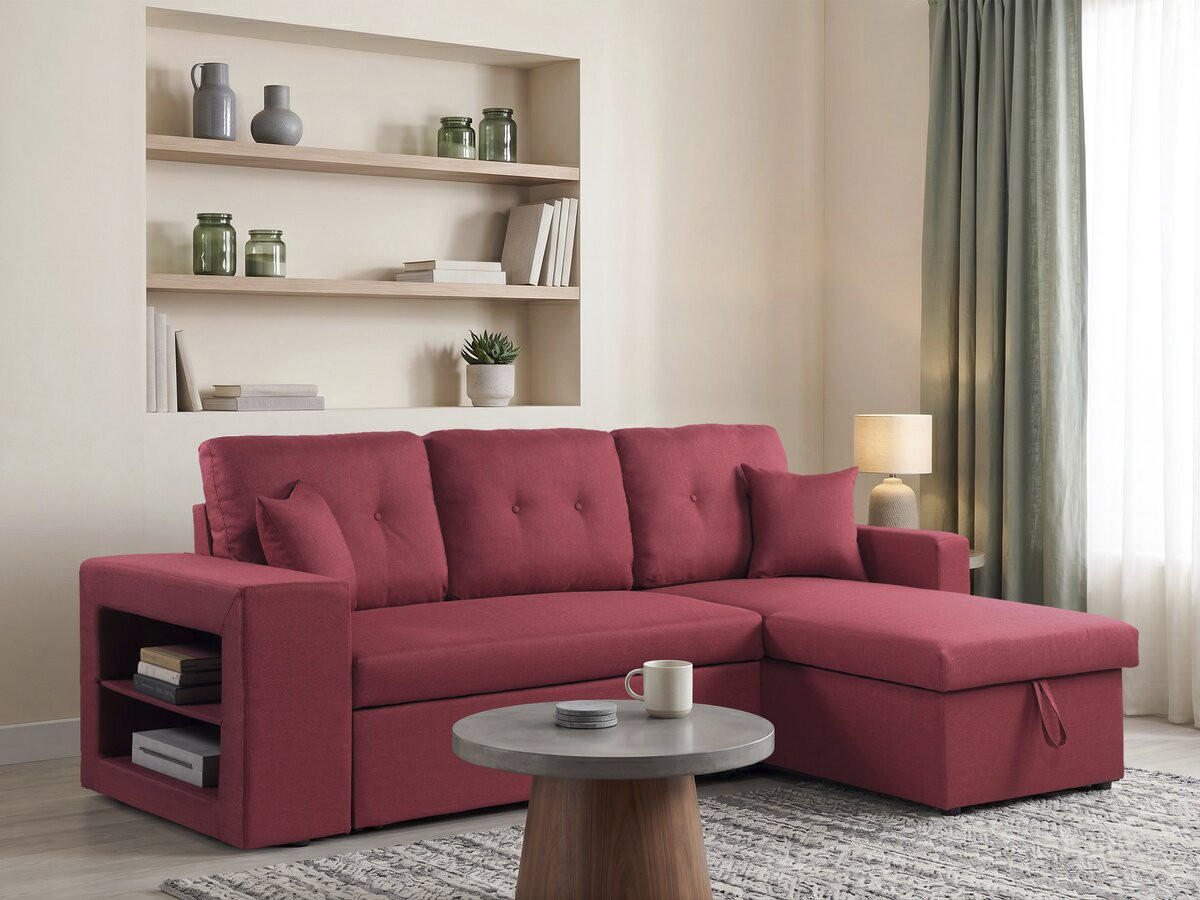 ECKSCHLAFSOFA Axel Rot - Rot, Textil (233/146cm) - Habitat Garten