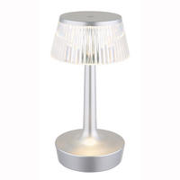 LED TISCHLEUCHTE Kristall Silber - Silberfarben, Kunststoff (12/12/23cm) - Globo Lighting