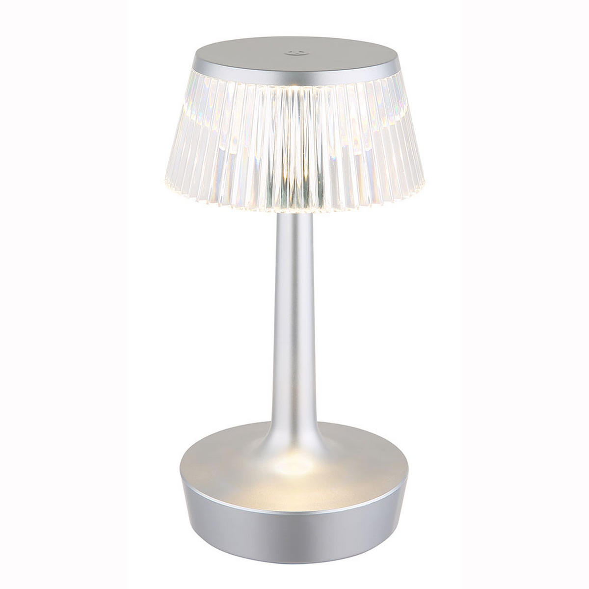LED TISCHLEUCHTE Kristall Silber - Silberfarben, Kunststoff (12/12/23cm) - Globo Lighting