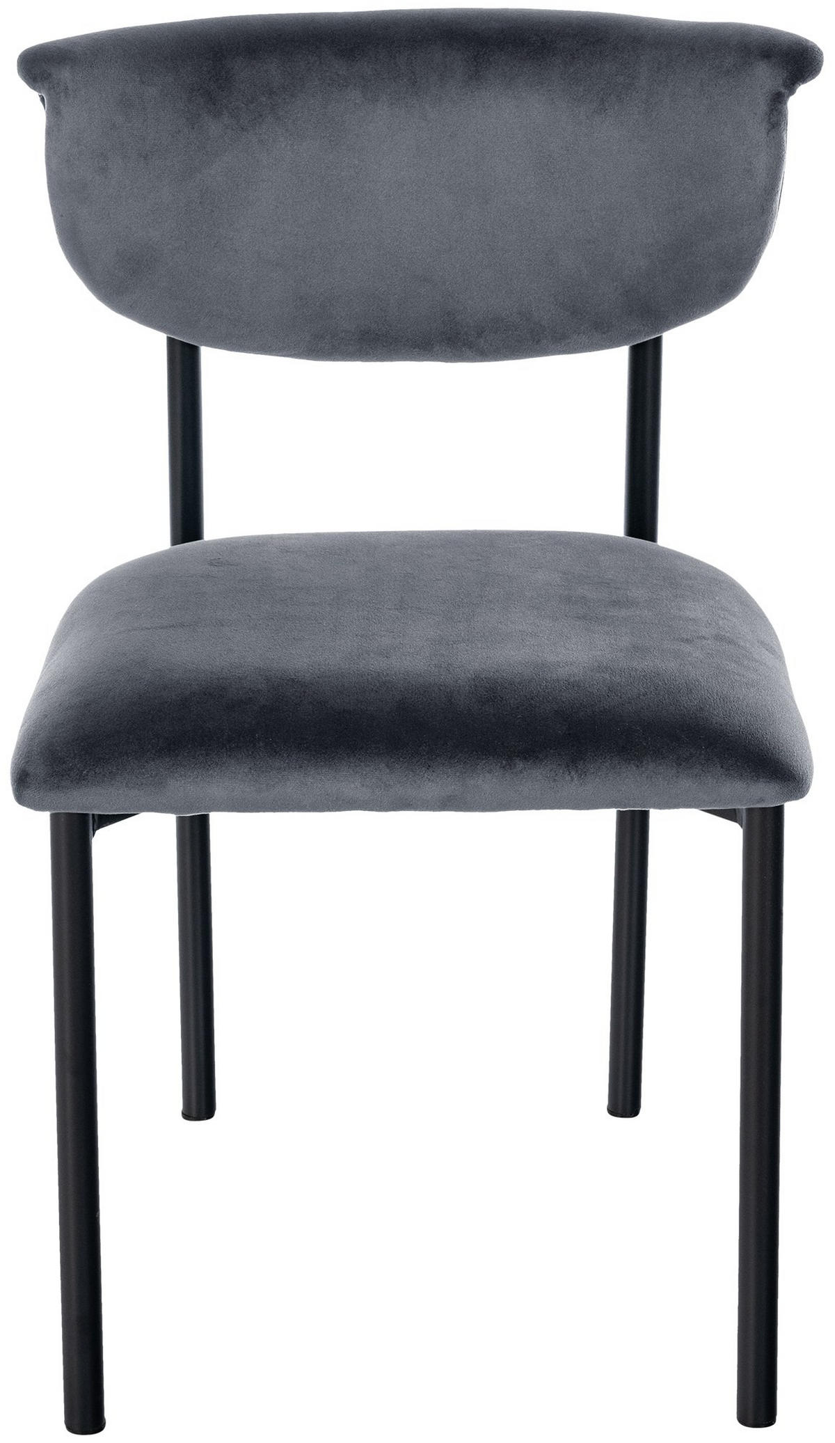STUHL Samt Dunkelgrau - Dunkelgrau, Textil/Metall (52/78/53cm) - CLP