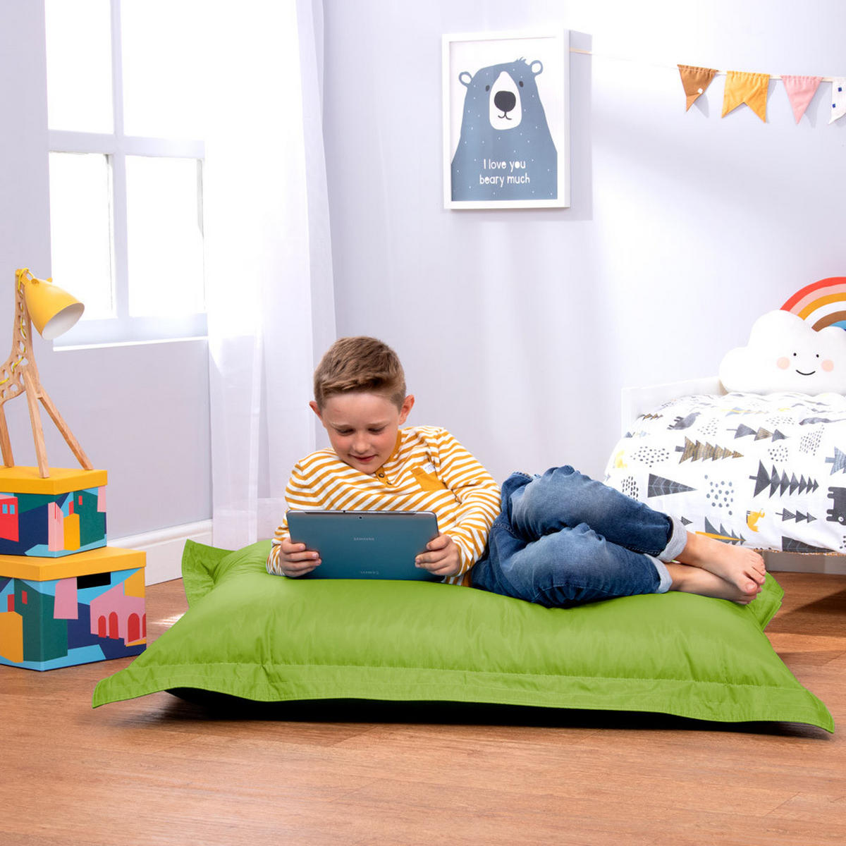 OUTDOORSITZSACK für Kinder - Grün, Kunststoff (100/20/125cm) - Veeva