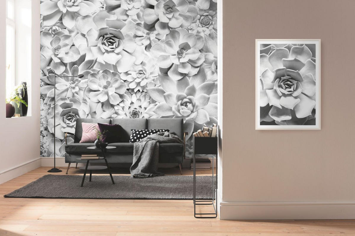 FOTOTAPETE Blätter 400 x 250 cm - Weiß, Papier (400/250cm) - Sanders & Sanders