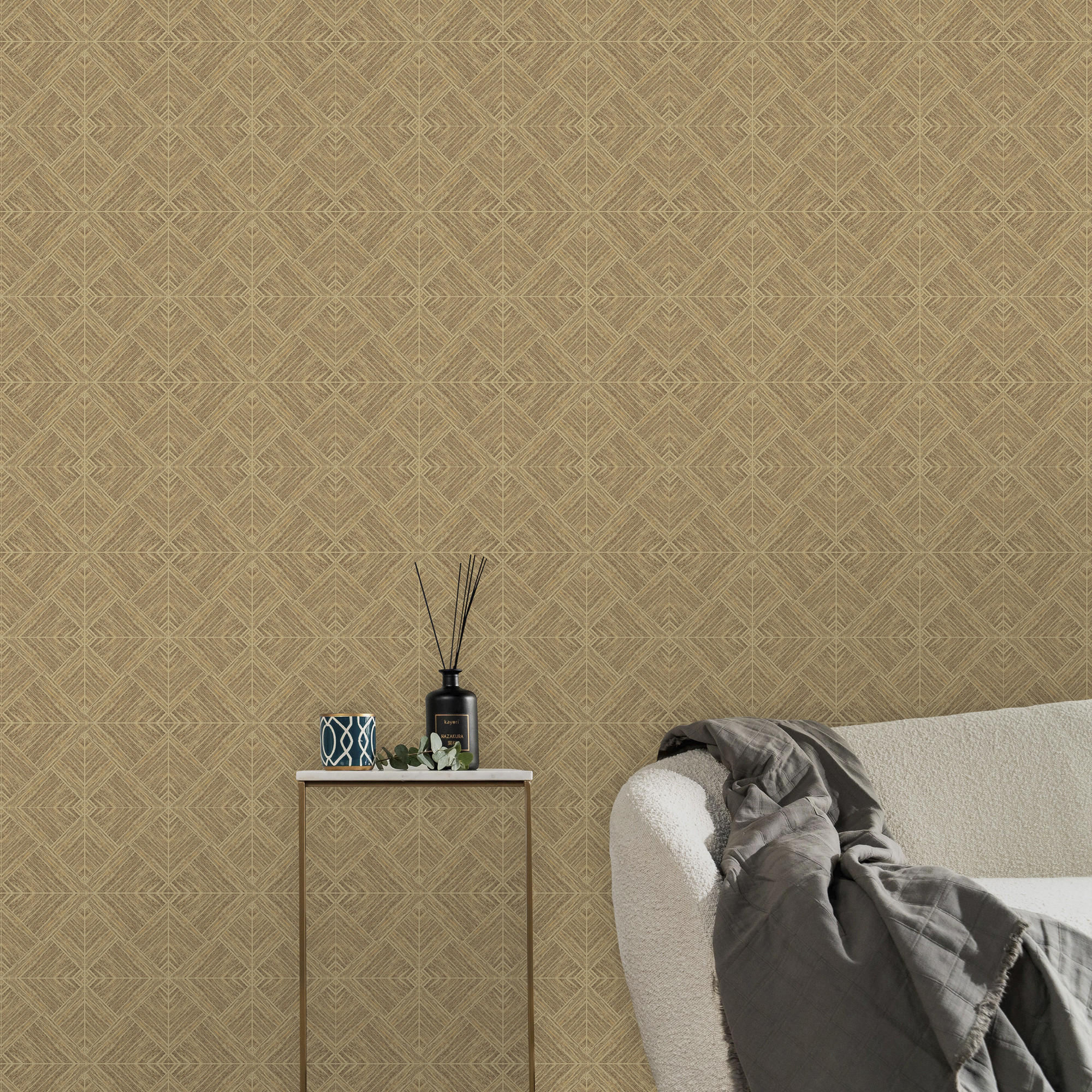 VLIESTAPETE - Kyushu Gold - Goldfarben, Papier/Kunststoff (52/1000cm) - Graham & Brown