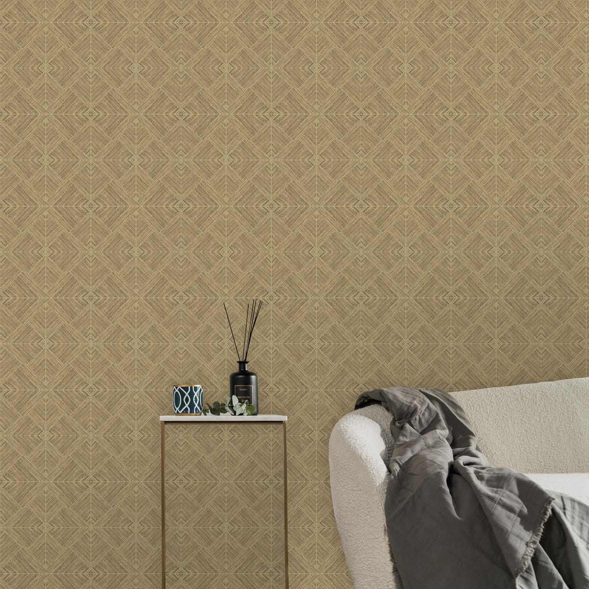VLIESTAPETE - Kyushu Gold - Goldfarben, Papier/Kunststoff (52/1000cm) - Graham & Brown