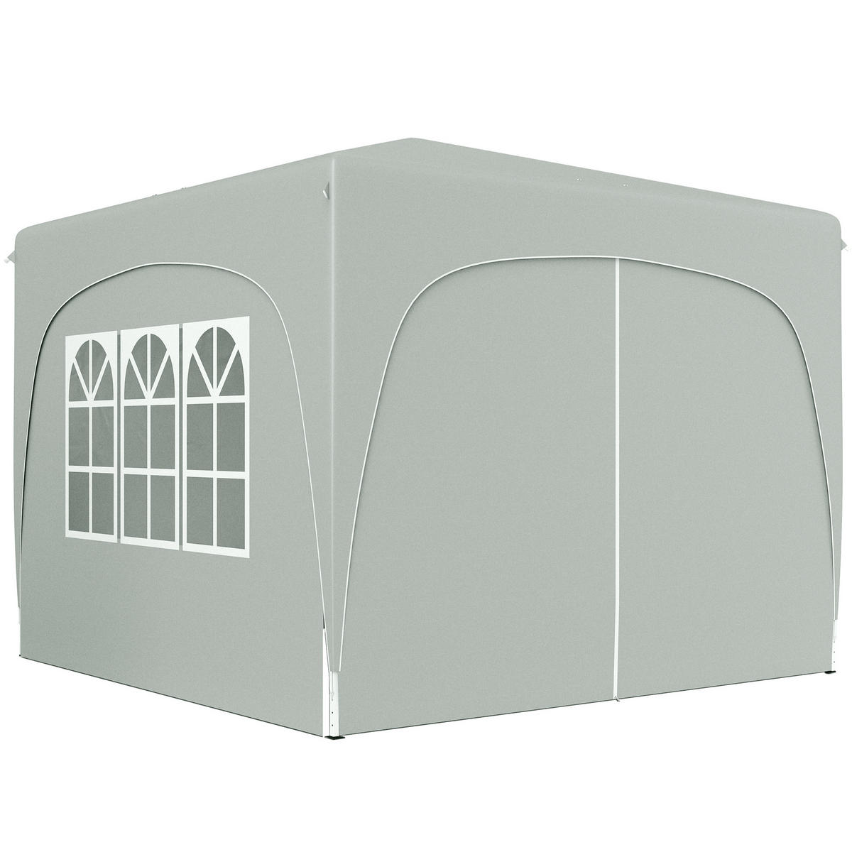 PAVILLON DE-07438 mit Seitenwänden, UPF50+, höhenverstellbar Sand - Hellgrau, Textil/Metall (300/273/300cm) - ComfortXL