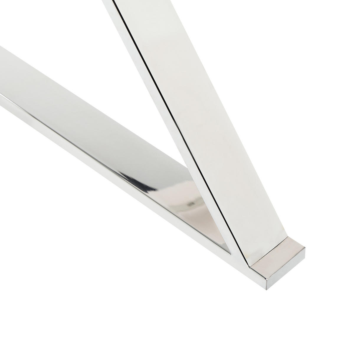 ESSTISCH 120/70/75 cm Weiß, Silberfarben Rechteckig Attica - Weiß, Glas (120/70/75cm) - Beliani