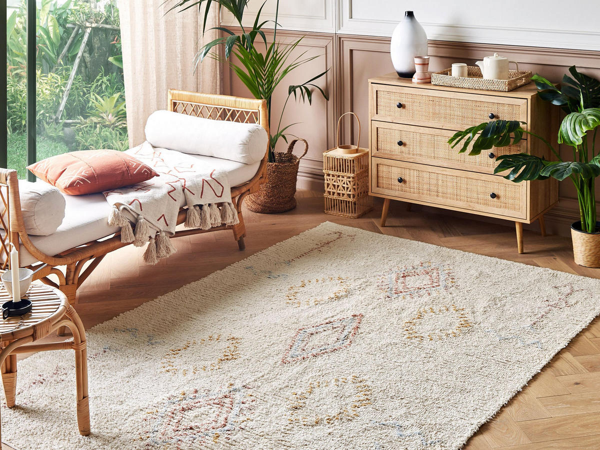 KURZFLOR-TEPPICH Bettiah 200/140 cm - Beige, Textil (140/200cm) - Beliani