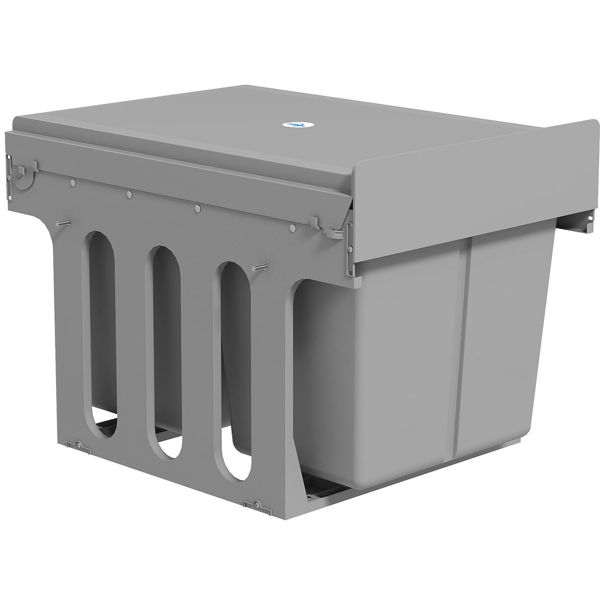 ABFALLEIMER Grau 1 Stück - Grau, Kunststoff (34.3/35.1/48cm) - GiPP