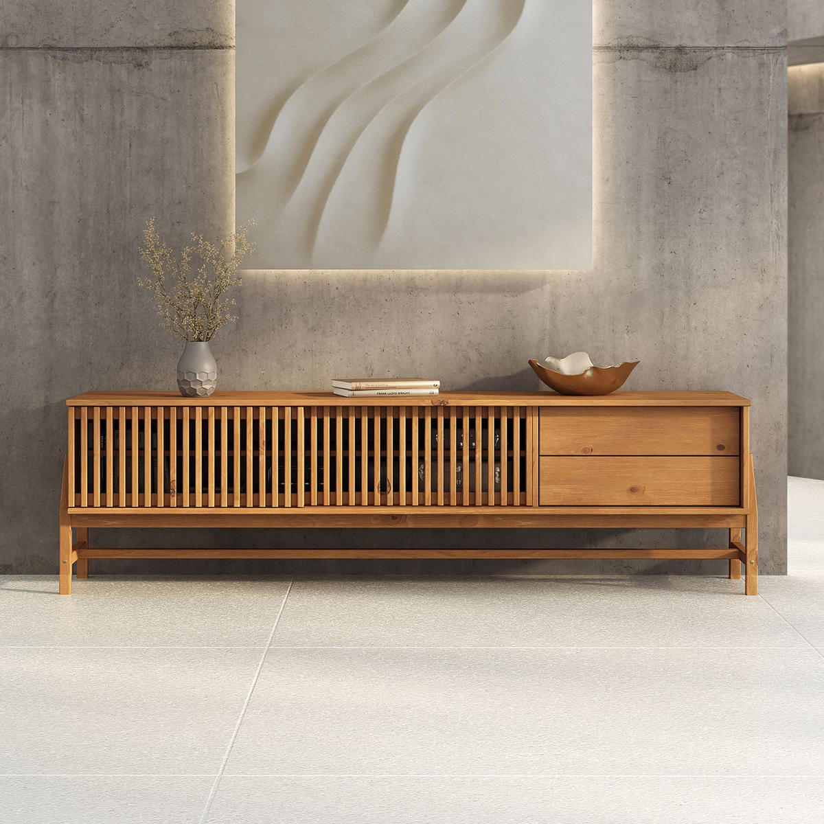 LOWBOARD ADAMO Eiche - Eichefarben, Holz (180/52/41cm) - IDIMEX