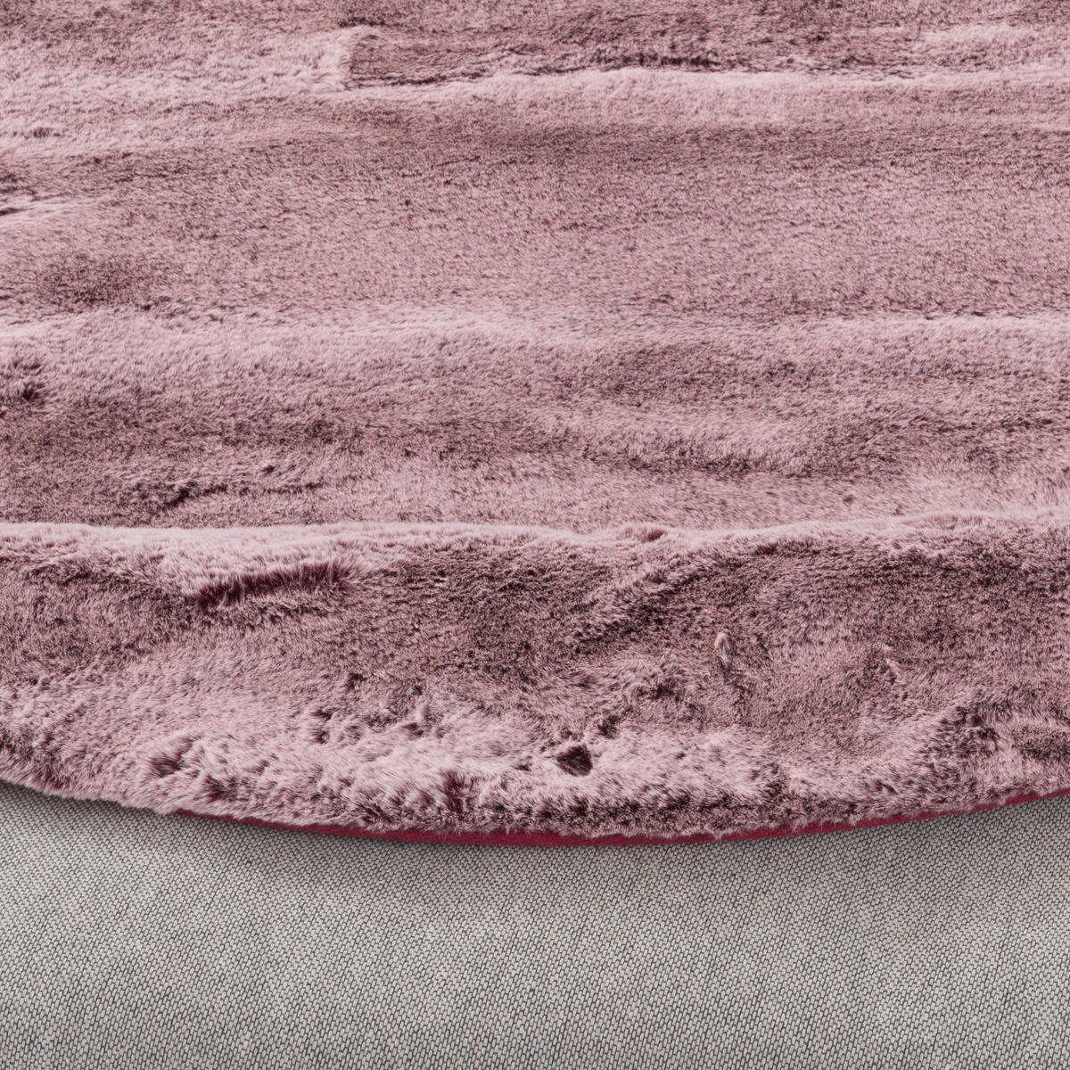 FELLTEPPICH LUXUS SUPER SOFT PLUSH RUND - Beere, Textil (120/120cm) - Pergamon