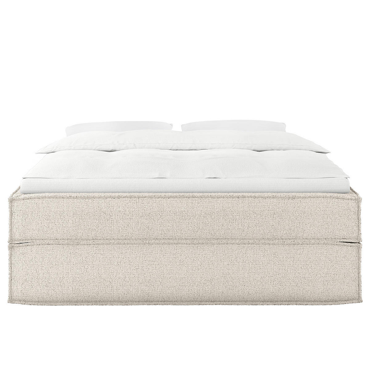 BOXSPRINGBETT - Premium - Weiß, Textil (180/200cm) - home24