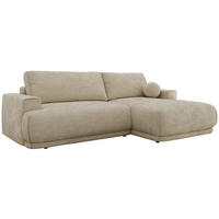 ECKSCHLAFSOFA RINA L Beige Schenille glatt - rechts - Beige/Schwarz, Kunststoff/Textil (170/267cm) - MKS