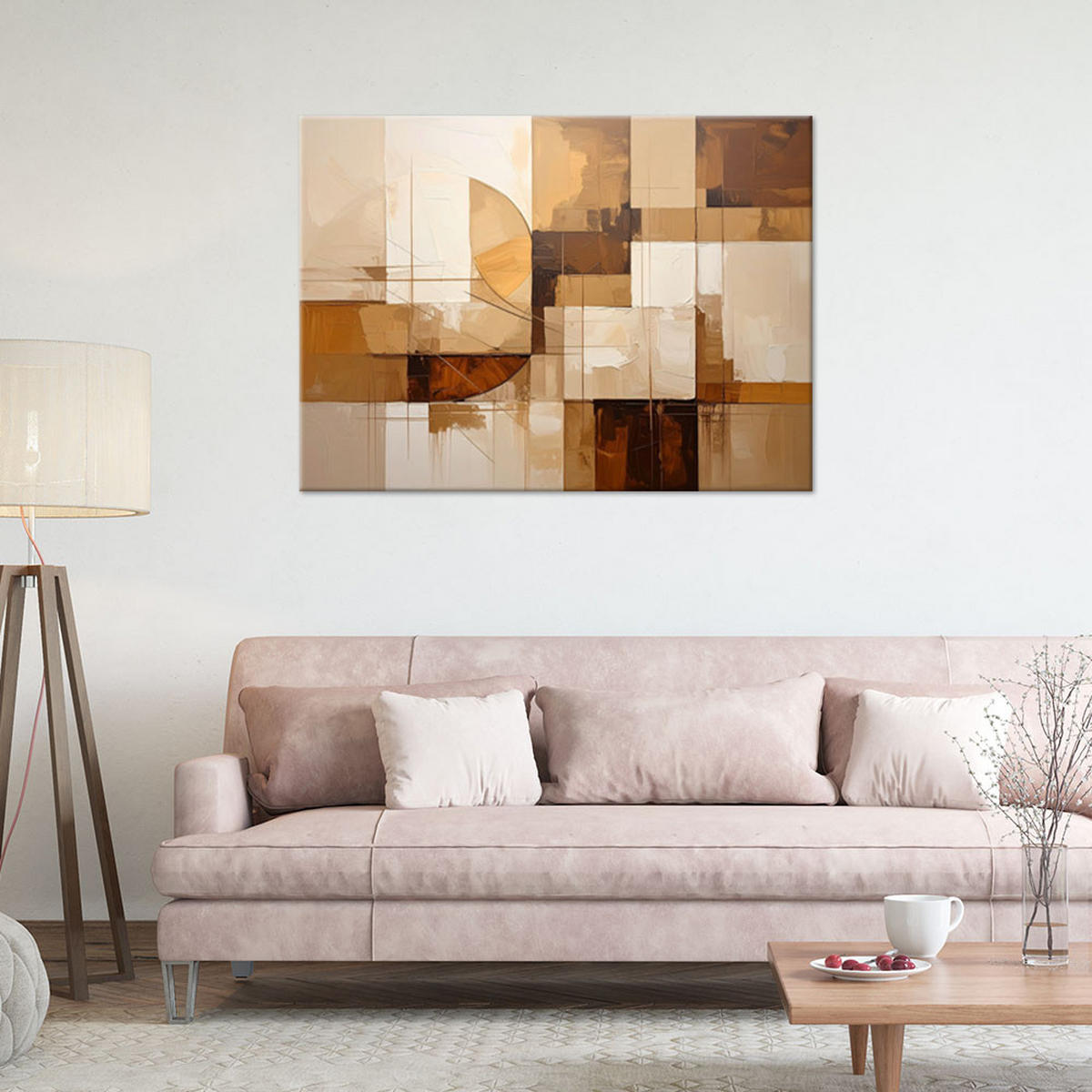 LEINWANDBILD 3D und geometrisch 120x80cm - Beige, Textil (120/80cm) - Feeby