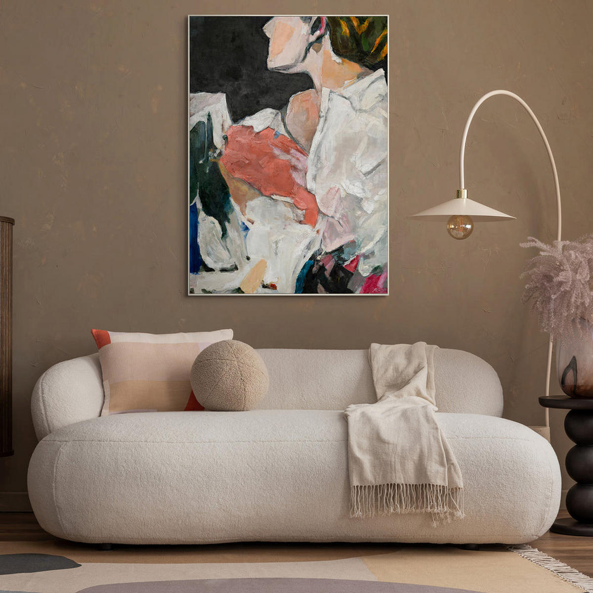 GEMÄLDE Abstrakte Silhouette Schattenfugenrahmen Rot 180x120 cm - Rot, Holz (180/120cm) - YS-art gallery