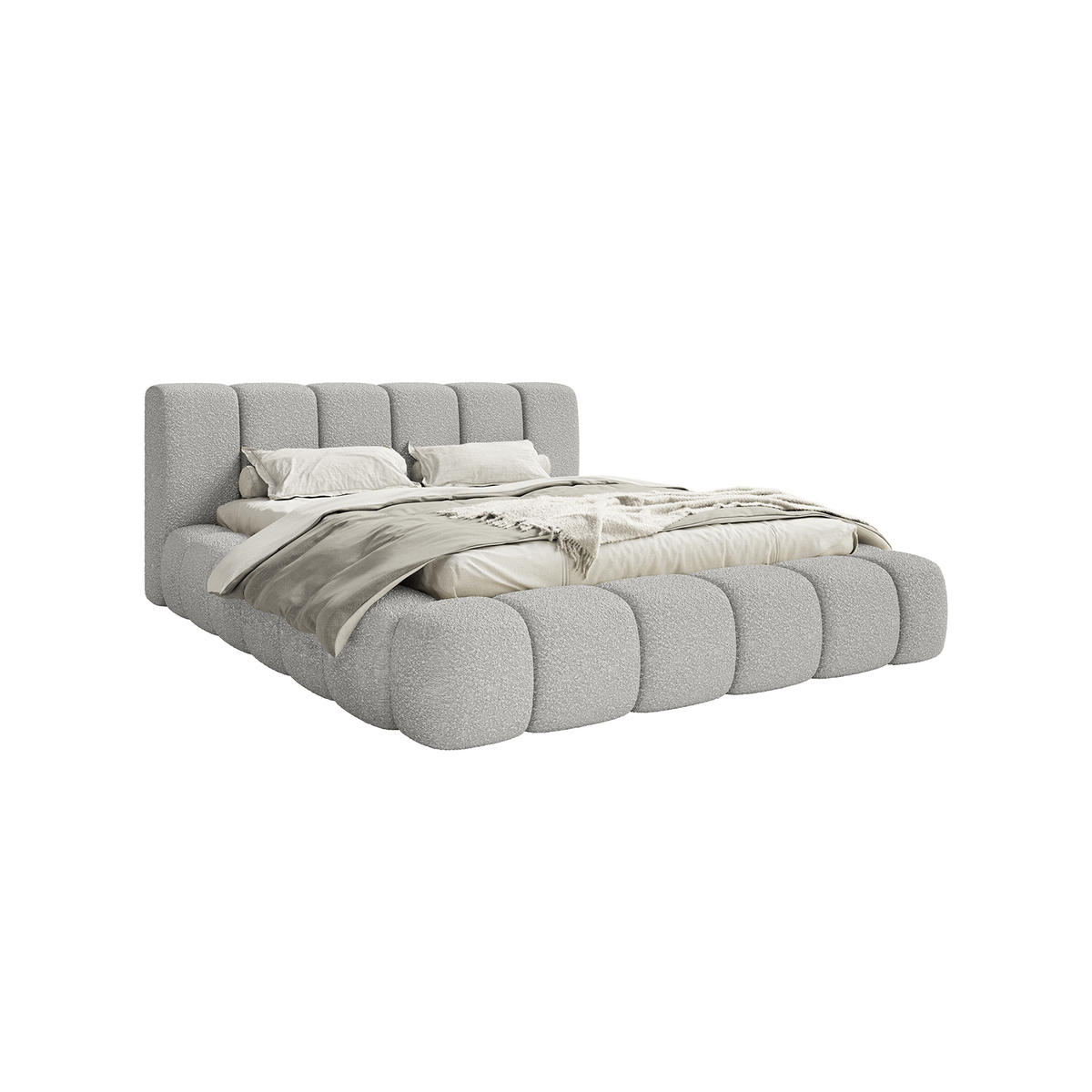 POLSTERBETT Goa 140x200 cm, Grau - Grau, Textil (140/200cm) - Fedve
