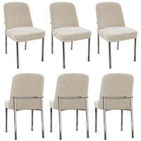ESSZIMMERSTUHL 6er-Set gepolstert Samt Beige mit Metallbeinen - Beige, Metall (53/82/42.6cm) - Meubliv