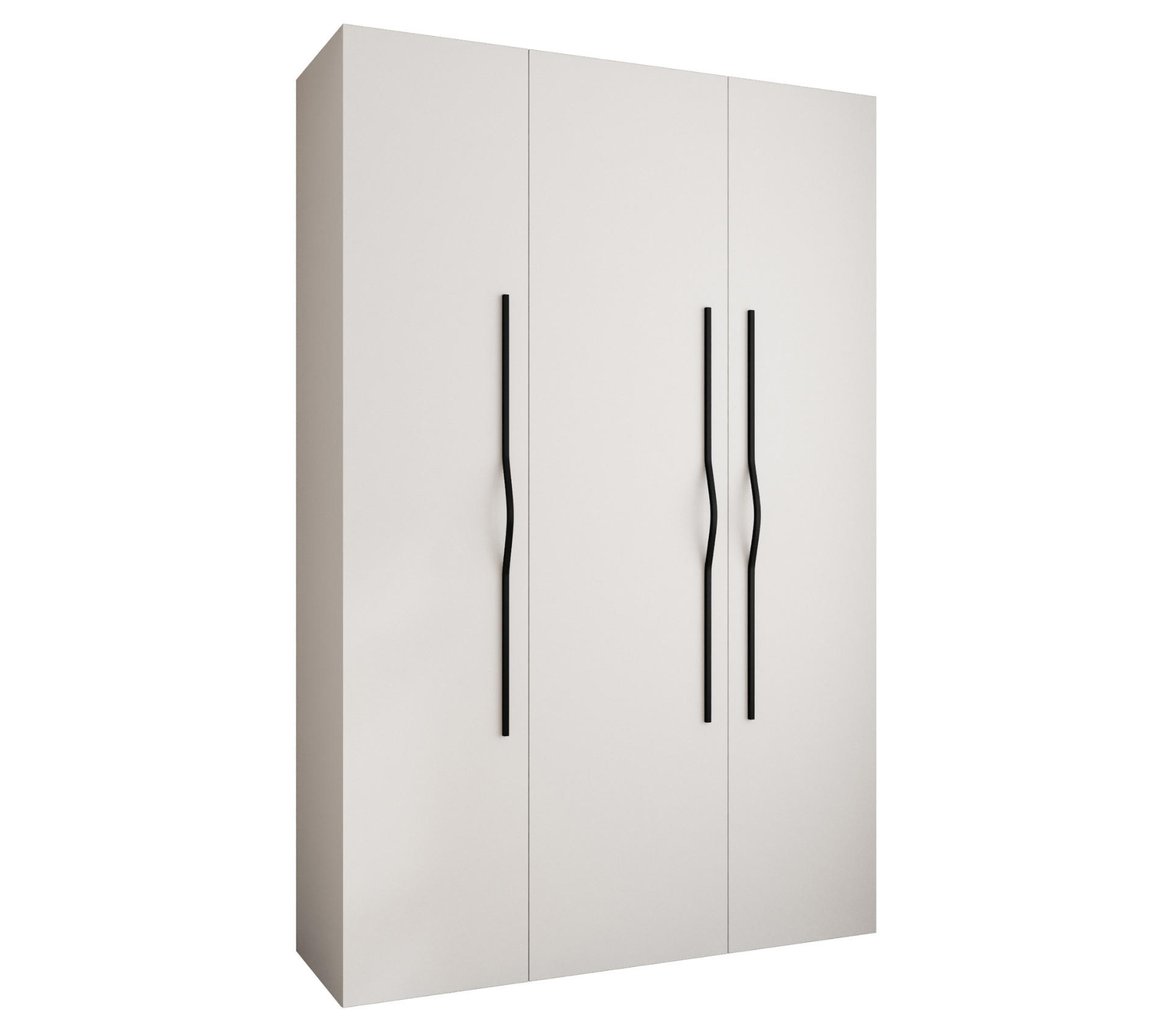 DREHTÜRENSCHRANK 245,5/160/40 3-türig - Schwarz/Weiß, Holz/Metall (160/245.5/40cm) - Abiks Möbel
