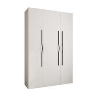 DREHTÜRENSCHRANK 245,5/160/40 3-türig - Schwarz/Weiß, Holz/Metall (160/245.5/40cm) - Abiks Möbel