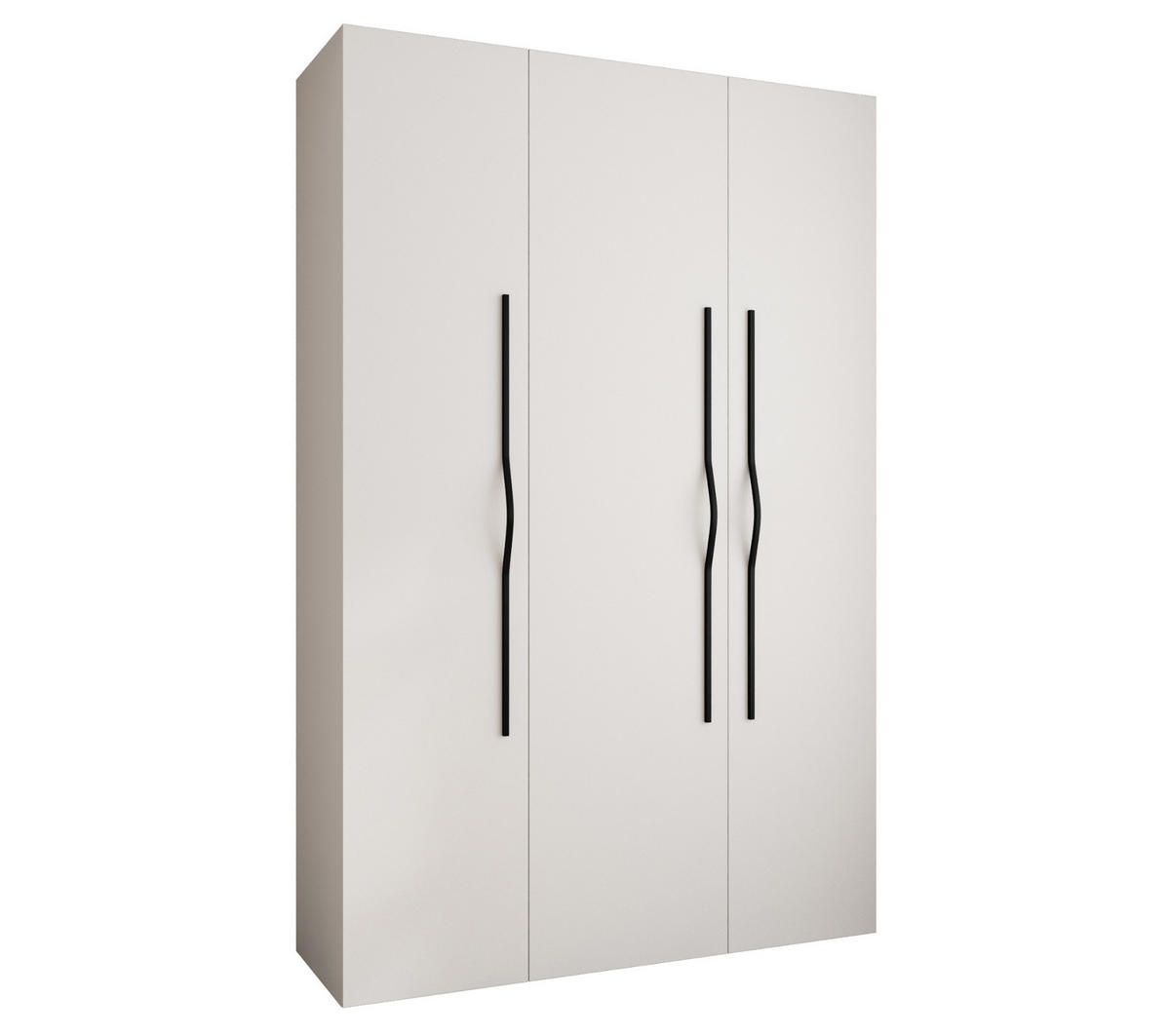 DREHTÜRENSCHRANK 245,5/160/40 3-türig - Schwarz/Weiß, Holz/Metall (160/245.5/40cm) - Abiks Möbel