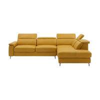 ECKSOFA Ambassador Echtleder Senfgelb - Gelb, Leder/Metall (272/224cm)