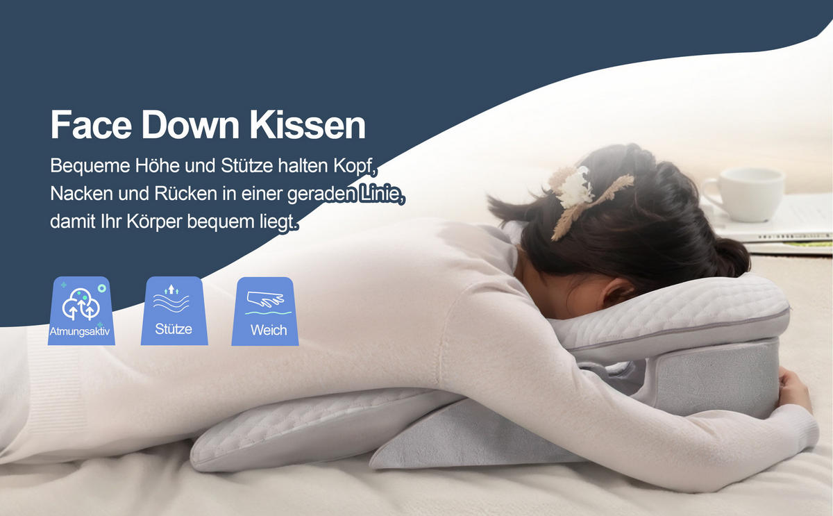 SEITENSCHLÄFERKISSEN - Weiß, Textil (46/78cm) - Vercart