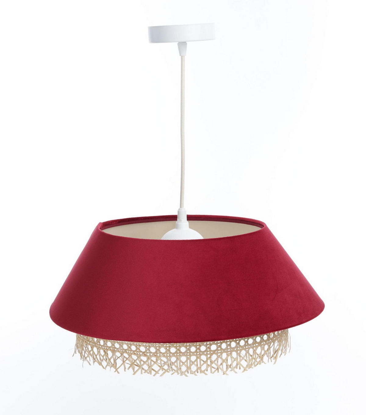 HÄNGELEUCHTE Rot 40/19 cm - Rot, Naturmaterialen (40/1.3/19cm) - ONZENO
