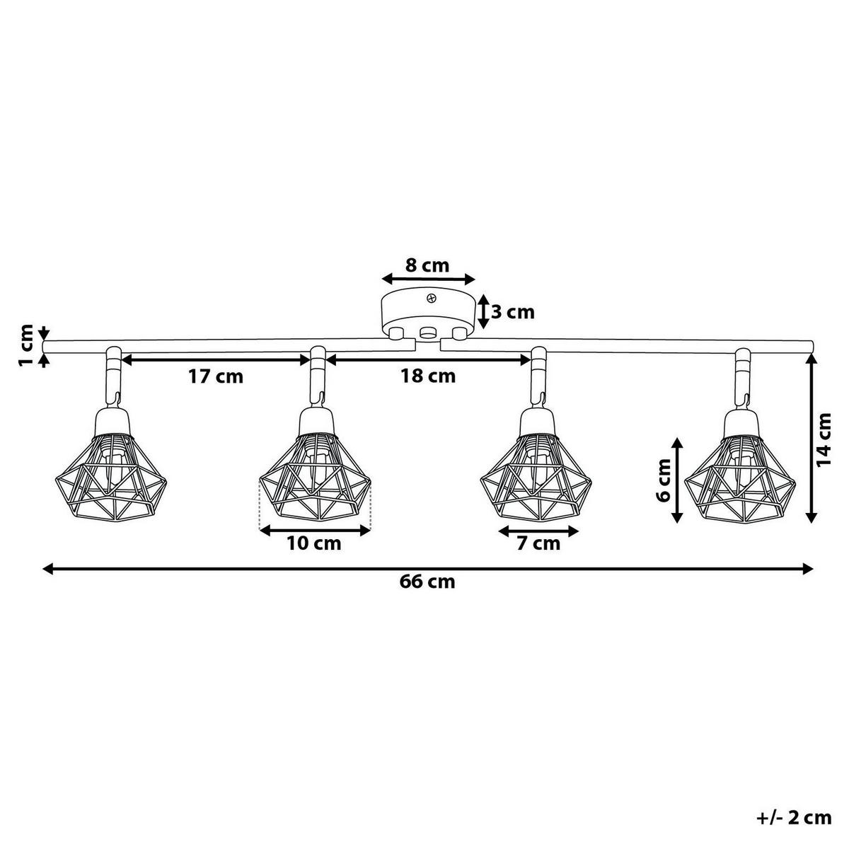 WANDLEUCHTE 2er-Set Erma 16/10/8 cm - Schwarz, Metall (66/18/10cm) - Beliani