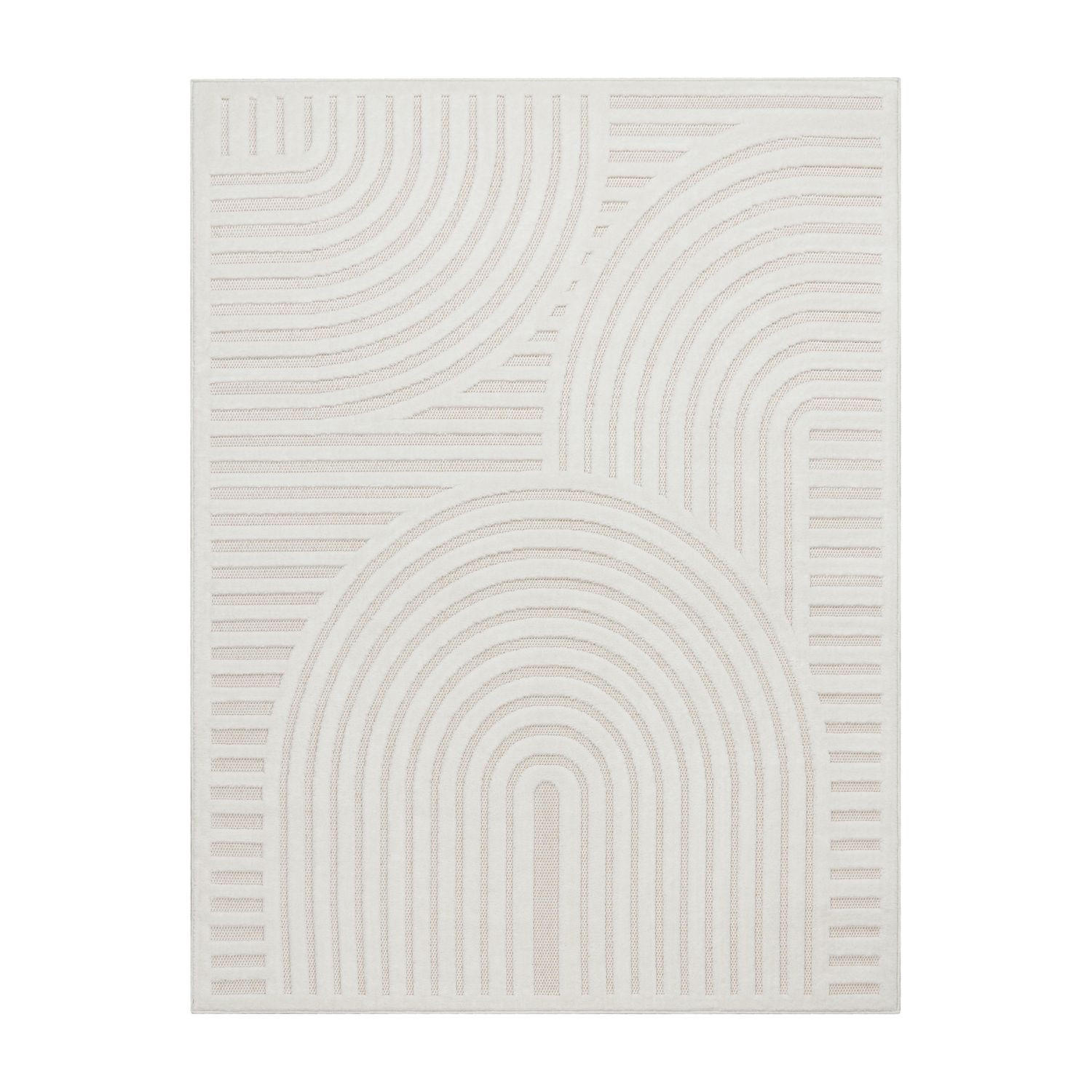 OUTDOORTEPPICH Geometrisch Creme 120 x 160 cm - Creme, Kunststoff (120/160cm) - TT Home