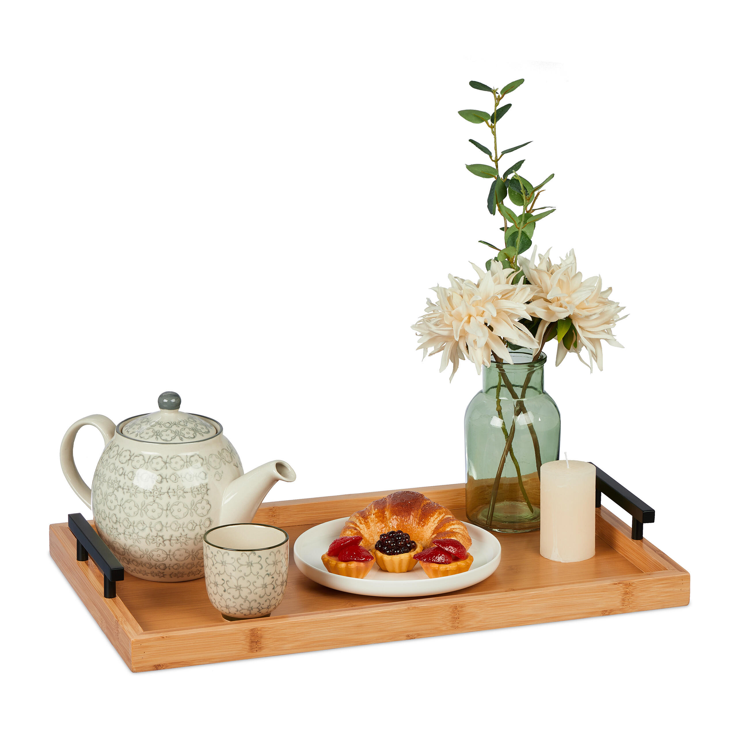 Relaxdays TÁC přírodní černá bambus 50x30 cm