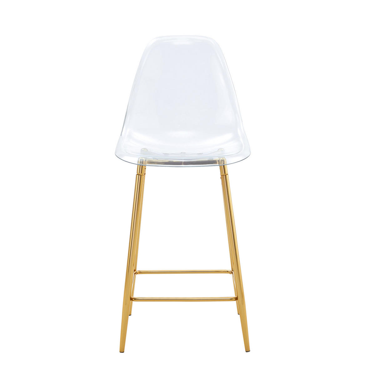 BARHOCKER Transparent mit Metallgestell Goldfarben - Goldfarben, Kunststoff (45/102/51cm) - MIVRAY