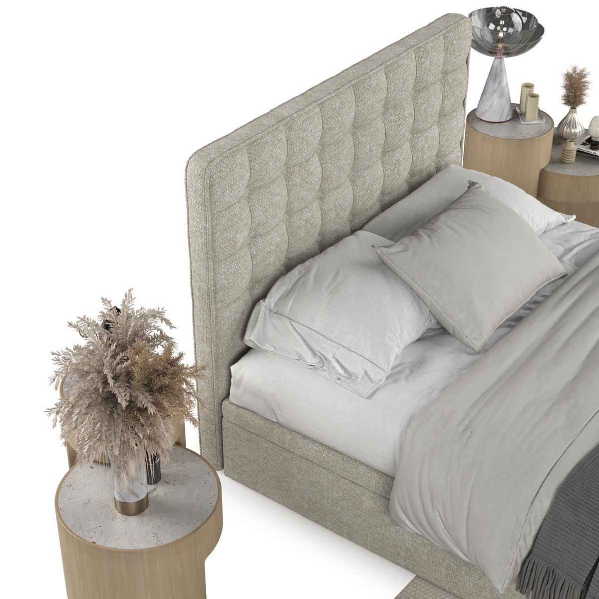 POLSTERBETT Celestia mit Stauraum 200/200 cm Beige im Alta Stoff - Beige/Schwarz, Holz/Holzwerkstoff (200/200cm) - AltaBeds